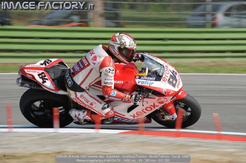 2009-09-26 Imola 1343 Variante alta - Superbike - Qualifyng Practice - Michel Fabrizio - Ducati 1098R.jpg